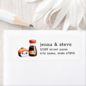 Sushi und Soy Sauce Rücksendeadressen-Aufkleber (Insitu)