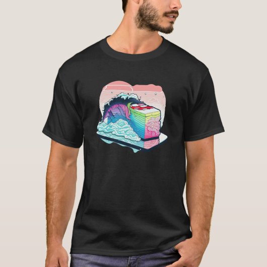 Sushi Vaporwave Retrowave Aesthetic T-Shirt (Vorderseite)