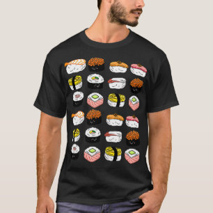 Sushi Verschiedenes Muster Japanisches Essen Geric T-Shirt