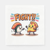 Sushi vs Pizza Serviette (Vorderseite)