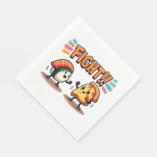 Sushi vs Pizza Serviette (Ecke)