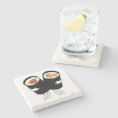 Sushi Waltz Steinuntersetzer (Seitenansicht)