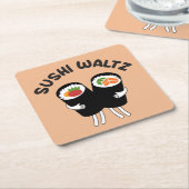 Sushi Walzer Rechteckiger Pappuntersetzer (angewinkelt)