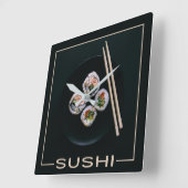 Sushi-Wanduhr Quadratische Wanduhr (Winkel)