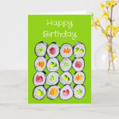 Sushi wasabi Aquarellkunst Karte (Gelbe Blume)