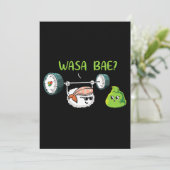 Sushi Wasabi Kawaii Japanisch lustige Puns anime o Einladung (Stehend Vorderseite)