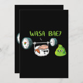 Sushi Wasabi Kawaii Japanisch lustige Puns anime o Einladung (Vorne/Hinten)
