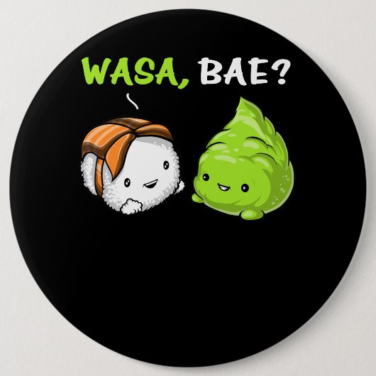 Sushi Wasabi niedliche Paare Wasa Button (Vorderseite)