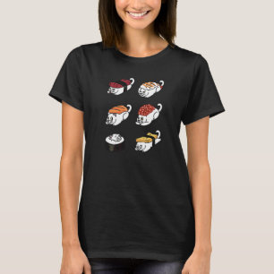 Sushi Weiße Katze Haustier T-Shirt