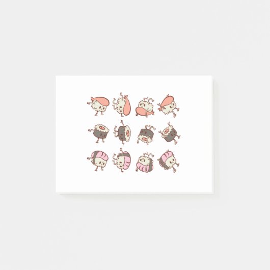 Sushi Workout Training Post-it Klebezettel (Vorderseite)