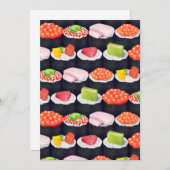 Sushi würfelt Party Einladung (Vorne/Hinten)
