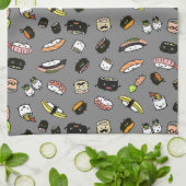 Sushi-Zeichenmuster Geschirrtuch (Gefaltet)