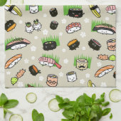 Sushi-Zeichenmuster Geschirrtuch (Gefaltet)
