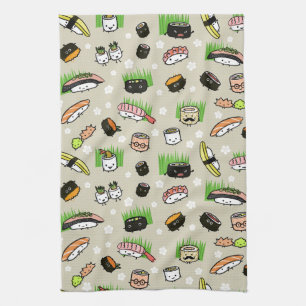 Sushi-Zeichenmuster Geschirrtuch