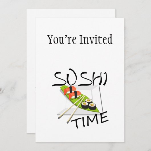 Sushi-Zeit Einladung (Vorne/Hinten)