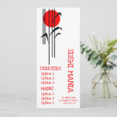 Sushiabendessenmenü des japanischen Restaurants Menükarte (Stehend Vorderseite)