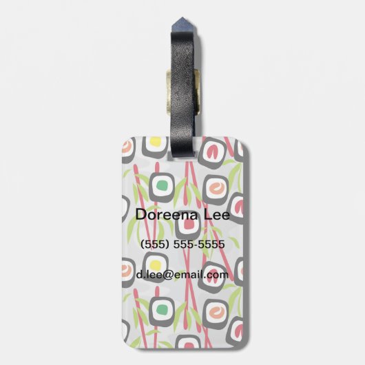 Sushihintergrund Gepäckanhänger (Rückseite vertikal)