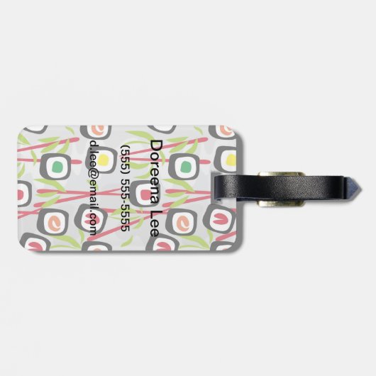 Sushihintergrund Gepäckanhänger (Rückseite horizontal)