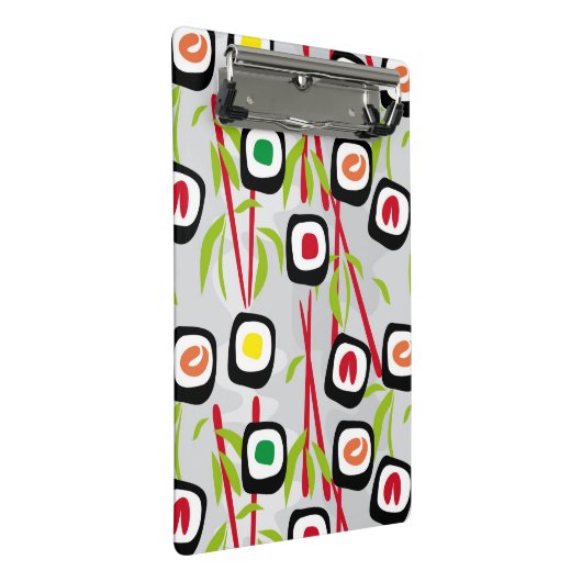 Sushihintergrund Mini Klemmbrett (Schrägansicht)