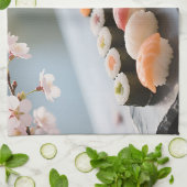 Sushiplatte Kirschblüte Geschirrtuch (Gefaltet)