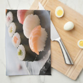 Sushiplatte Kirschblüte Geschirrtuch (Viertel Falte)