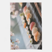 Sushiplatte Kirschblüte Geschirrtuch (Vertikal)