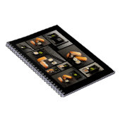 Sushisammlung auf schwarzem Hintergrund Notizblock (Rechte Seite)