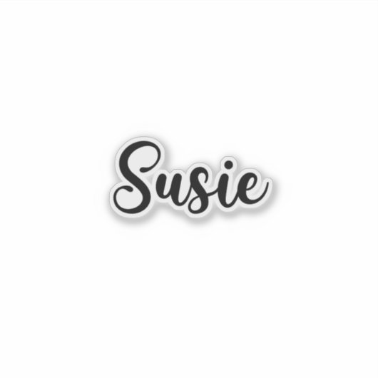 Susie Name - Handgeschriebene Kalligrafie Aufkleber (Vorderseite)