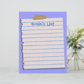 Susie's List Fun Letterhead Stationery (Stehend Vorderseite)