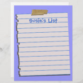 Susie's List Fun Letterhead Stationery (Vorne/Hinten)