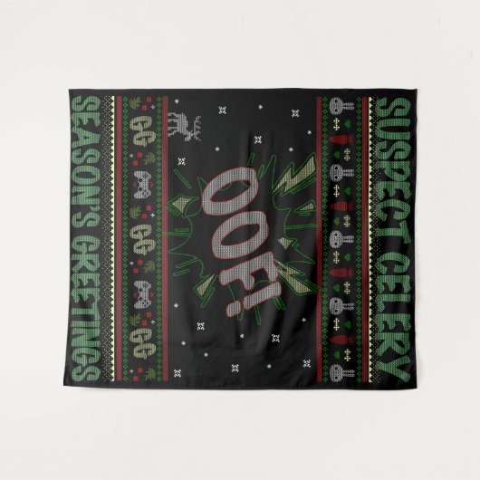 Suspect Celery™ Gamer Ugly Weihnachtssüßer Wandteppich (Vorderseite (Horizontal))