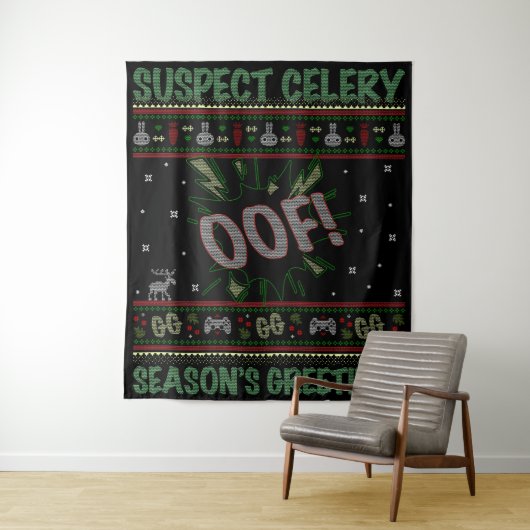 Suspect Celery™ Gamer Ugly Weihnachtssüßer Wandteppich (Beispiel)