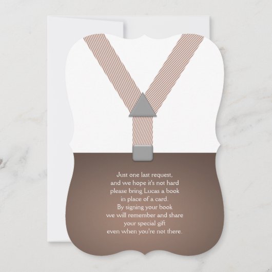 Suspender, Bow-Krawatte, Babydusche Einladung (Rückseite)