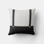 Suspenders & Bowtie Name Monogram Baby Boy  Kissen (Rückseite)