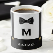 Suspenders & Bowtie Name Monogram Boy  Kaffeetasse