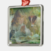 Suspense, Grunge Digital Art Silbernes Ornament (Links)