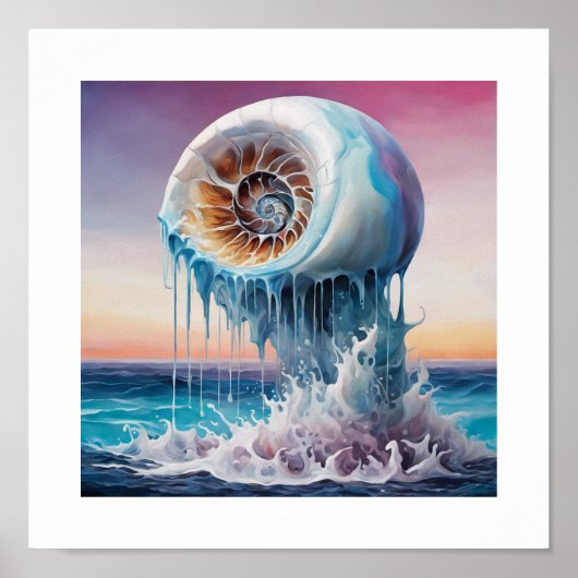 Suspenseful Nautilus Muschel Poster (Vorne)