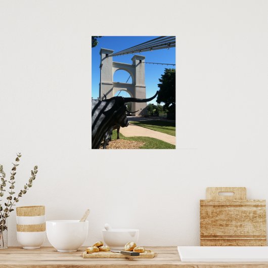 Suspension Bridge, Waco, TX Poster (Küche)
