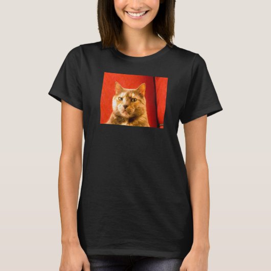 Suspicious Cat Meme T-Shirt (Vorderseite)