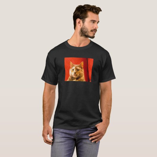 Suspicious Cat Meme T-Shirt (Vorne ganz)