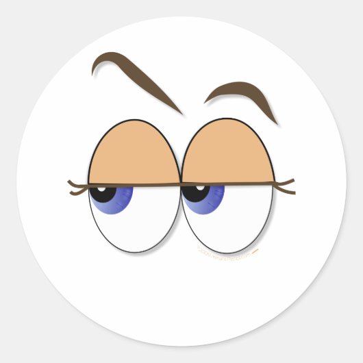 Suspicious Eyes Sideways Glass Eyeballs Runder Aufkleber (Vorderseite)