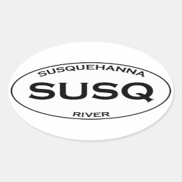 SUSQ - Susquehanna River Ovaler Aufkleber