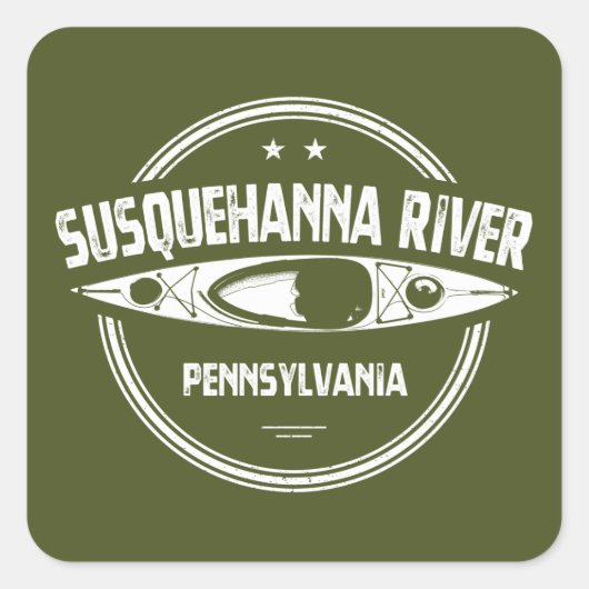 Susquehanna River, Pennsylvania Quadratischer Aufkleber (Vorderseite)