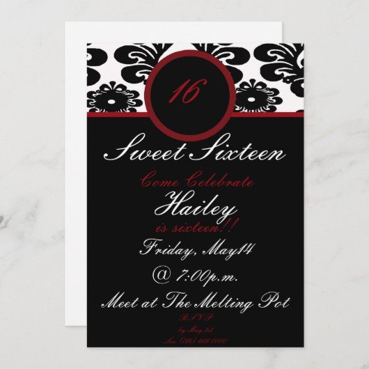 süß16... einladung (Vorne/Hinten)