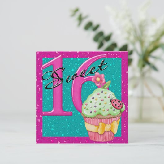 Süß 16 einladung (Stehend Vorderseite)