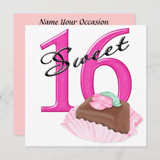 Süß 16 einladung (Vorne/Hinten)