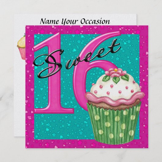 Süß 16 einladung (Vorne/Hinten)