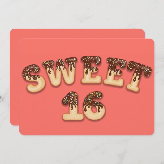 Süß 16 feiertagskarte (Vorne/Hinten)