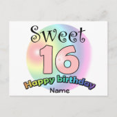 Süß 16 (mit Name) Postkarte (Vorderseite)