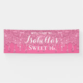Süß 16 | Pink Drill Glitzer Banner (Horizontal)